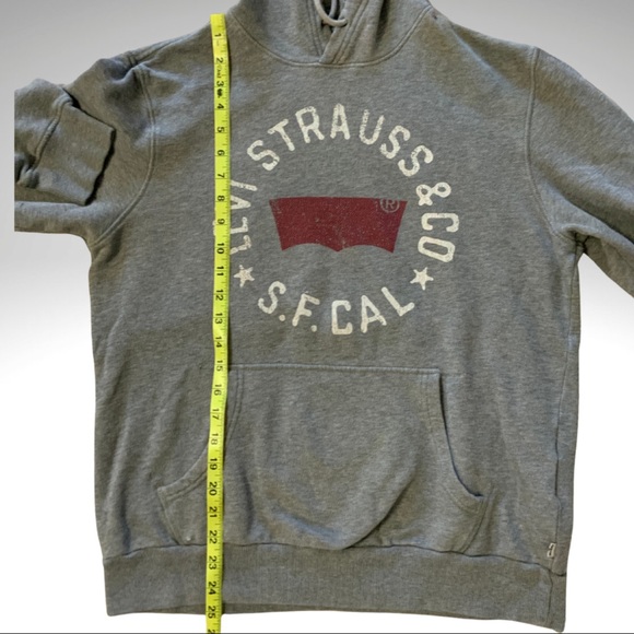 Levi’s Strauss distressed Grey Pullover Hoodie, Sweat Shirt - Picture 16 of 16